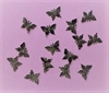 12 stk. små metal sommerfugle fine på kort/bordkort m.m. Ca.Vingefang 1,8 cm. 